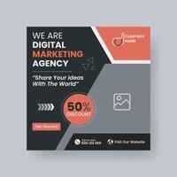 Modern Digital Marketing Agency Social Media Post For Business. Abstract Advertisement Square Web Post for Company Promotion. vector