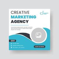 Modern Digital Marketing Agency Social Media Post For Business. Abstract Advertisement Square Web Post for Company Promotion. vector