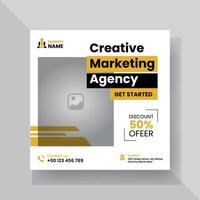 Modern Digital Marketing Agency Social Media Post For Business. Abstract Advertisement Square Web Post for Company Promotion. vector