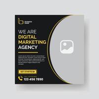 Modern Digital Marketing Agency Social Media Post For Business. Abstract Advertisement Square Web Post for Company Promotion. vector