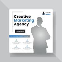 Modern Digital Marketing Agency Social Media Post For Business. Abstract Advertisement Square Web Post for Company Promotion. vector