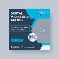 Modern Digital Marketing Agency Social Media Post For Business. Abstract Advertisement Square Web Post for Company Promotion. vector