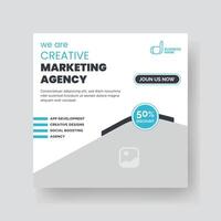 Modern Digital Marketing Agency Social Media Post For Business. Abstract Advertisement Square Web Post for Company Promotion. vector