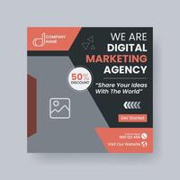 Modern Digital Marketing Agency Social Media Post For Business. Abstract Advertisement Square Web Post for Company Promotion. vector