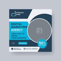Modern Digital Marketing Agency Social Media Post For Business. Abstract Advertisement Square Web Post for Company Promotion. vector