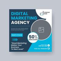 Modern Digital Marketing Agency Social Media Post For Business. Abstract Advertisement Square Web Post for Company Promotion. vector