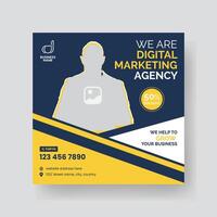 Modern Digital Marketing Agency Social Media Post For Business. Abstract Advertisement Square Web Post for Company Promotion. vector