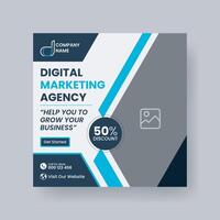 Modern Digital Marketing Agency Social Media Post For Business. Abstract Advertisement Square Web Post for Company Promotion. vector