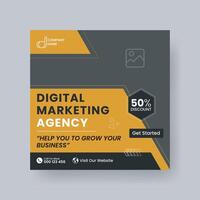 Modern Digital Marketing Agency Social Media Post For Business. Abstract Advertisement Square Web Post for Company Promotion. vector