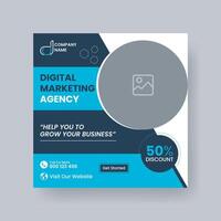 Modern Digital Marketing Agency Social Media Post For Business. Abstract Advertisement Square Web Post for Company Promotion. vector