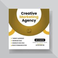 Modern Digital Marketing Agency Social Media Post For Business. Abstract Advertisement Square Web Post for Company Promotion. vector