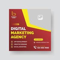 Modern Digital Marketing Agency Social Media Post For Business. Abstract Advertisement Square Web Post for Company Promotion. vector