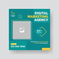 Modern Digital Marketing Agency Social Media Post For Business. Abstract Advertisement Square Web Post for Company Promotion. vector