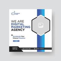 Modern Digital Marketing Agency Social Media Post For Business. Abstract Advertisement Square Web Post for Company Promotion. vector
