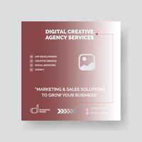 Modern Digital Marketing Agency Social Media Post For Business. Abstract Advertisement Square Web Post for Company Promotion. vector