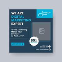 Modern Digital Marketing Agency Social Media Post For Business. Abstract Advertisement Square Web Post for Company Promotion. vector