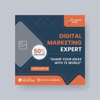Modern Digital Marketing Agency Social Media Post For Business. Abstract Advertisement Square Web Post for Company Promotion. vector