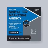 Modern Digital Marketing Agency Social Media Post For Business. Abstract Advertisement Square Web Post for Company Promotion. vector