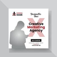 Modern Digital Marketing Agency Social Media Post For Business. Abstract Advertisement Square Web Post for Company Promotion. vector