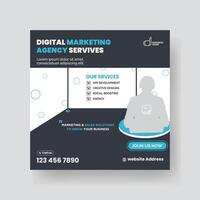 Modern Digital Marketing Agency Social Media Post For Business. Abstract Advertisement Square Web Post for Company Promotion. vector
