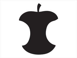 Apple core silhouette on white background vector