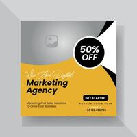Modern Digital Marketing Agency Social Media Post For Business. Abstract Advertisement Square Web Post for Company Promotion. vector