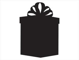 Christmas present silhouette on white background vector