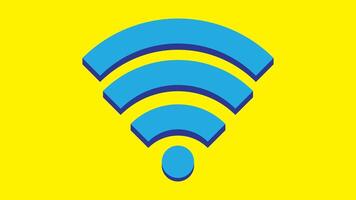 the wifi icon is shown on a yellow background vector