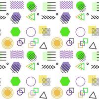 Memphis style with geometric pattern, illustration with geometric figures. Trendy seamless pattern. vector