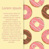 Sweet summer seamless pattern with donuts illustrations. vector