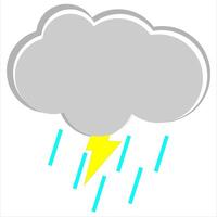 dark clouds with rain and lightning vector