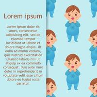 seamless pattern with an image of a baby boy. vector