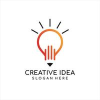 Pencil Idea Logo Template Design, pencil and bulb Idea logo design inspiration vector