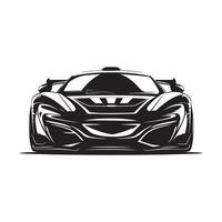 Front view sedan car Design in black and white color vector
