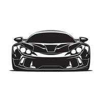 Front view sedan car Design in black and white color vector