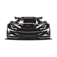 Front view sedan car Design in black and white color vector