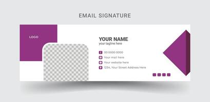 Clean and creative email signature design template vector