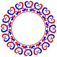 Round abstract pattern in blue and red on a white background vector