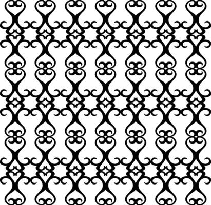 Seamless black abstract pattern on white background