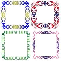 Set of beautiful quadrangular multi-colored frames on a white background vector