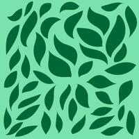 Abstract pattern in the form of leaves on a green background vector