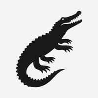 Majestic Silhouette Crocodile,Ideal for Creative Projects and Designs vector