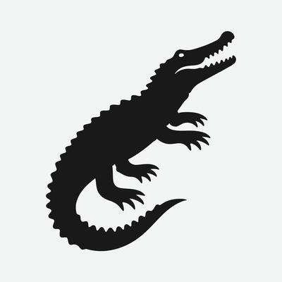 Majestic Silhouette Crocodile,Ideal for Creative Projects and Designs
