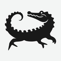 Majestic Silhouette Crocodile,Ideal for Creative Projects and Designs vector