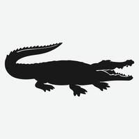 Majestic Silhouette Crocodile,Ideal for Creative Projects and Designs vector