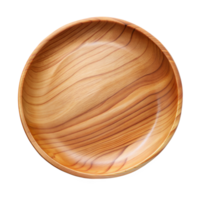 Empty Wooden Serving Bowl Isolated on Transparent Background png