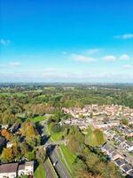Aerial View of Luton City During Bright sunny day over England UK. October 22nd, 2023 photo