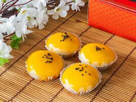 Homemade Chinese pastry cake, stuffed bean and taro photo