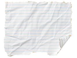 Notebook paper with torn edges on isolated background png