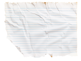Notebook paper with torn edges on isolated background png